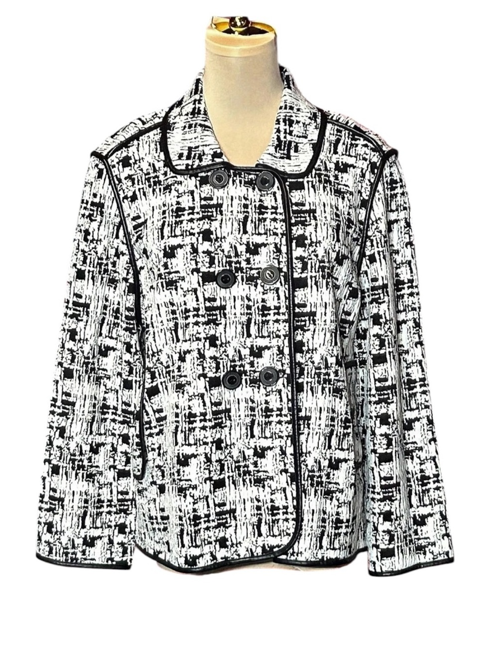 Chico's Abstract Blazer in Black & white Size 2
